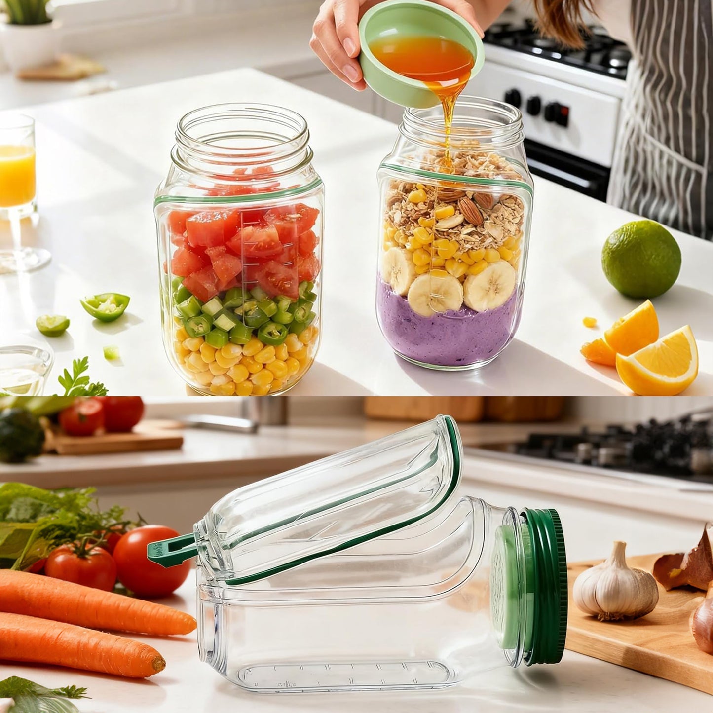 Freshora Salad Pod | Leak-Proof, Side-Opening Lunch Container | BPA-Free & Portable